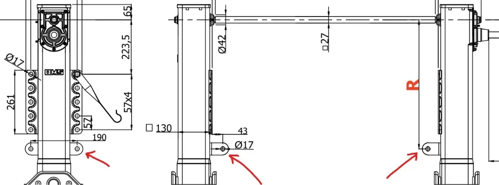 OMS LANDING GEAR Brace Ear (parts)