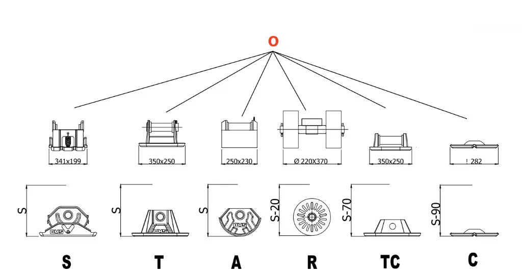 OMS LANDING GEAR SHOES (parts)