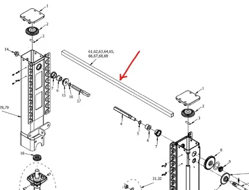 OMS LANDING GEAR CENTER SHAFT